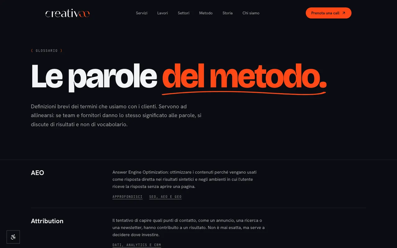 Il glossario del marketing di Creativoo con le definizioni dei termini