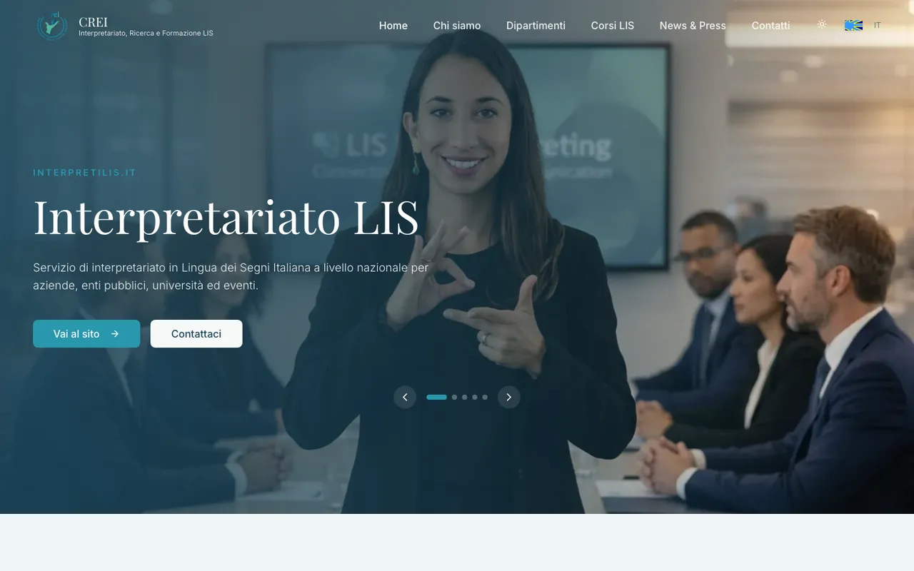 Home di CREI con il servizio di interpretariato LIS