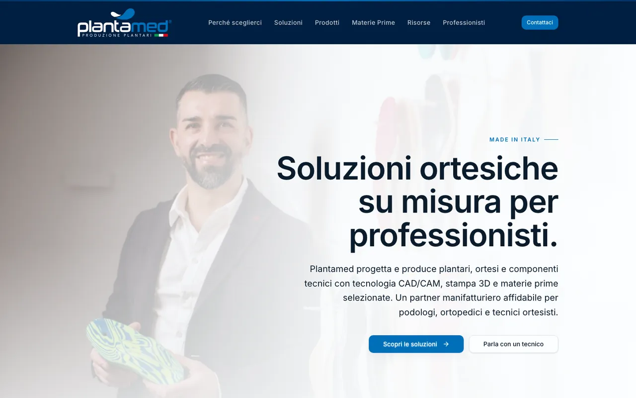 Home di Plantamed: «Soluzioni ortesiche su misura per professionisti»