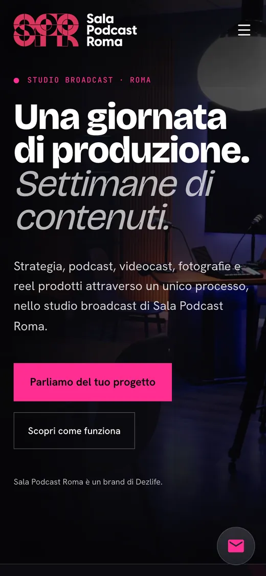 Home di Sala Podcast Roma su smartphone